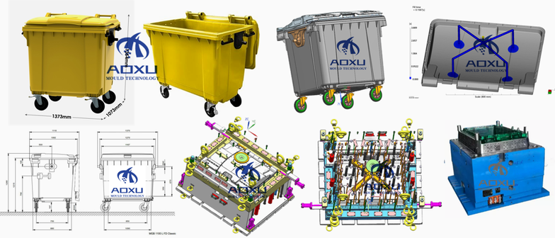 1100L waste container mould